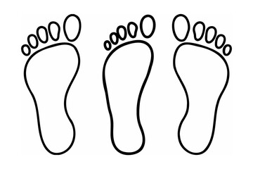 Black outline human footprints vector