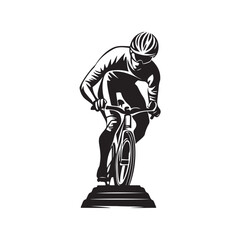 Vector illustration of a cycling race trophy, designed in a clean and modern style. Perfect for sports-related content, competition themes, posters, medals, and award materials.