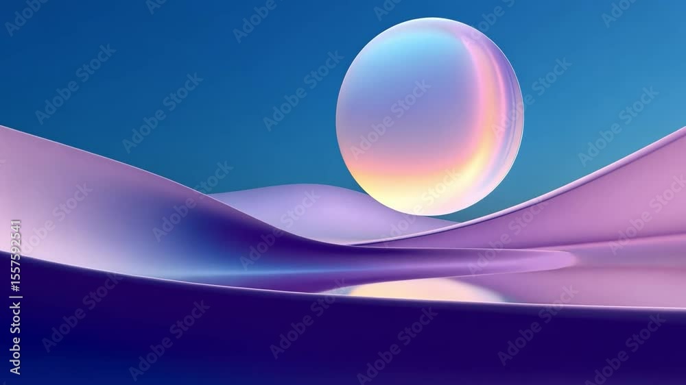 Poster celestial orb: a mesmerizing fusion of light and form, as a luminous orb floats serenely amidst a la