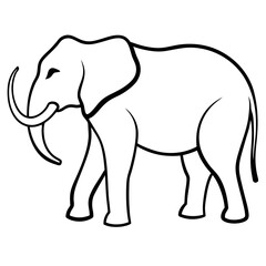 Obraz premium Playful jumbo elephant silhouette line art design