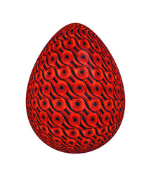 easter egg with texture of red bike chain