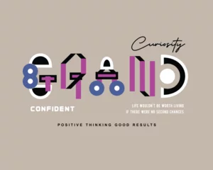 Lichtdoorlatende gordijnen Grand typography geometric shape vector design with positive quotes for fashion print and graphic © Riyas_EnnaSirahu