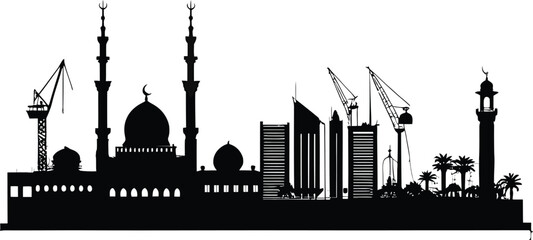 Obraz premium Hungarian Parliament building silhouette vector icon for travel and architecture design