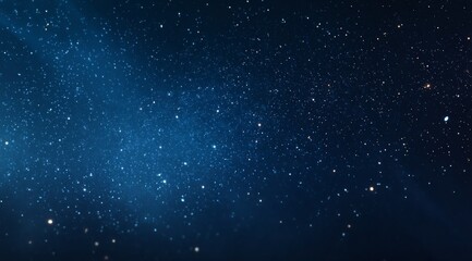 Obraz premium Dark Blue Night Sky with Sparkling Stars and Light Beams