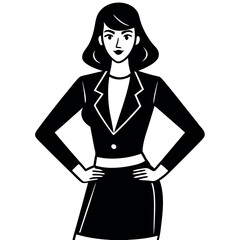 Fototapeta premium Confident professional women in modern flat style cartoon design