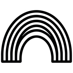 Obraz premium Simple outline rainbow icon glyph style design element
