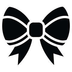 Bold Black Bow Tie with Clean White Stripes and Square Knot