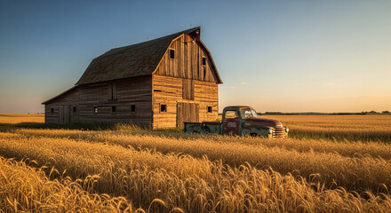 old barn in the field