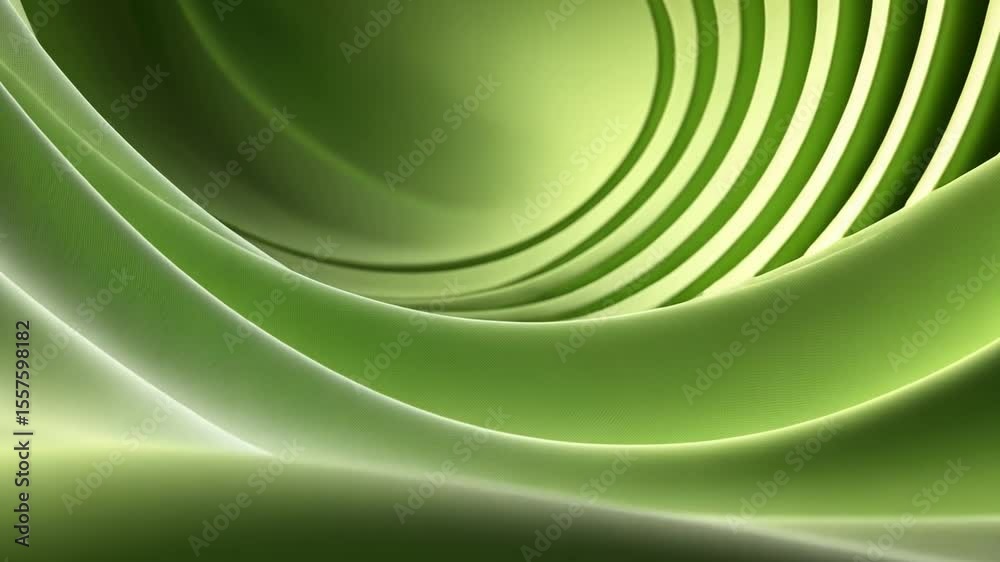 Poster Abstract Green Waves: A dynamic and captivating composition of fluid green shapes and lines, creating a sense of movement and serenity, perfect for contemporary design.
