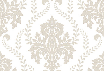 Damask modern seamless pattern element. Vintage classical old fashioned damask ornament, seamless texture for wallpapers, textile.