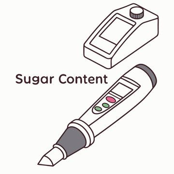 A precise refractometer, used for measuring sugar content, isolated on a clean white background with empty space.