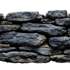 Dramatic Dark Stone Wall Texture Seamless Background for Design Projects white background against transparent Background