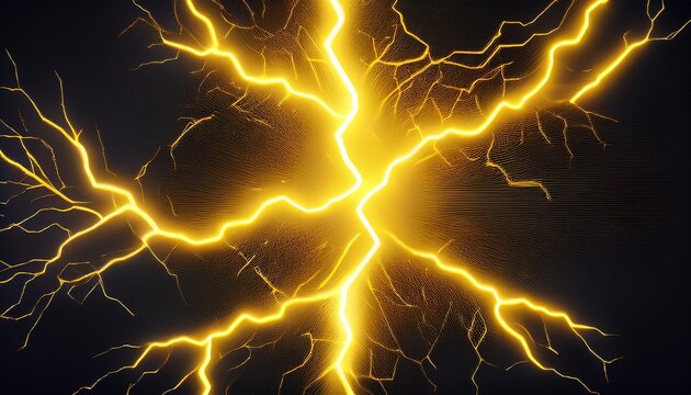 3d render flash lightning sale yellow thunder bolt storm charges electricity blitz strike digital el