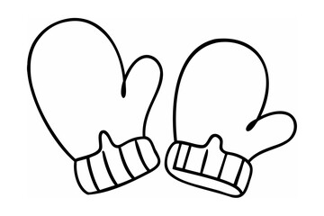 Pair of cozy winter mittens clothing apparel