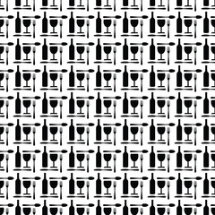 seamless pattern of cutlery and drink icons for the restaurant background. decoration cafe, place to eat and culinary events