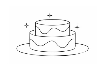 Two tier cake with wavy frosting and sparkles dessert
