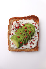 Avocado toast on simple background