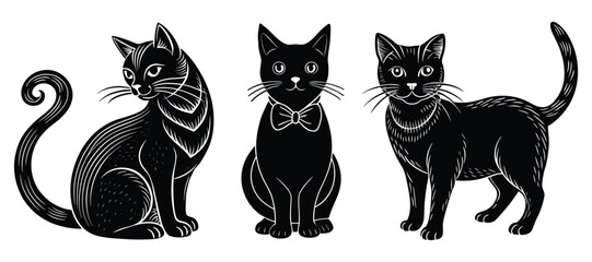 Halloween Style Black Cat with Pumpkin | Cute Spooky Cartoon Vector Illustration.

