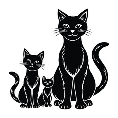 Halloween Cat with Pumpkin Lantern  Dark Spooky Night Scene  Vector Illustration.