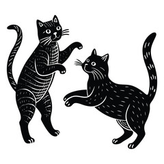 Spooky Black Cat Sitting on Pumpkin Halloween Night Illustration  Vector Art.

