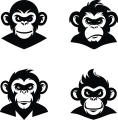 Monkey Head Logo and illustration