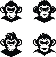 Monkey Head Logo and illustration
