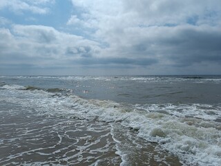 Waves on the sandy beach