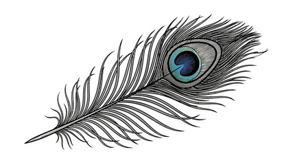 Obraz premium Peacock feather illustration graphic