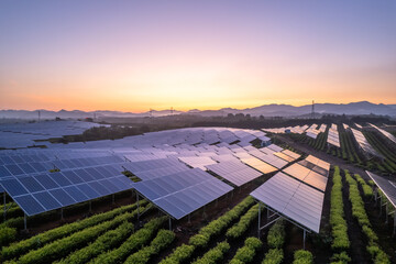 aerial view solar power station