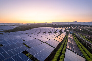 aerial view solar power station