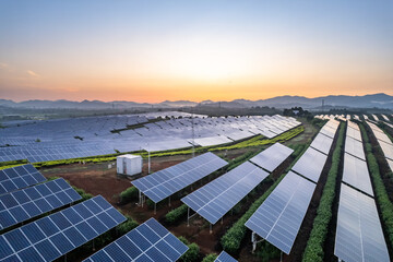 aerial view solar power station