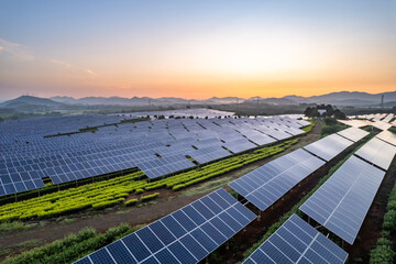 aerial view solar power station