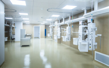 Modern hospital ward with advanced medical equipment