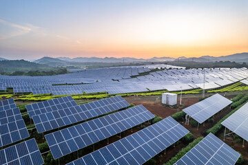 aerial view solar power station