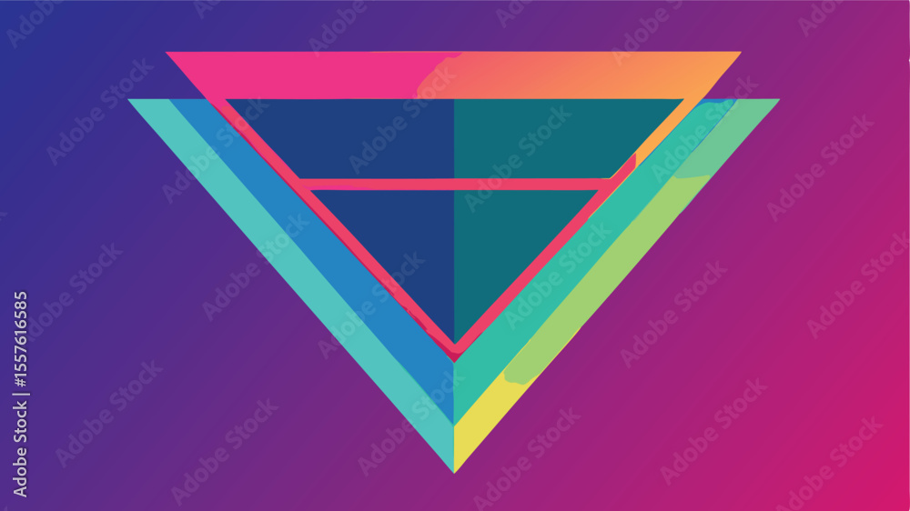 Fototapete abstract colorful layered triangle shape with transparent design elements for creative projects