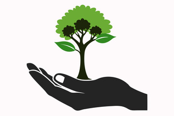 hand holding tree