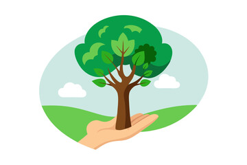 hand holding tree