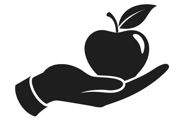 hand holding apple