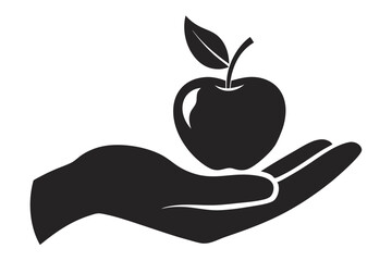 hand holding apple