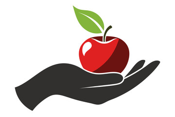 hand holding apple