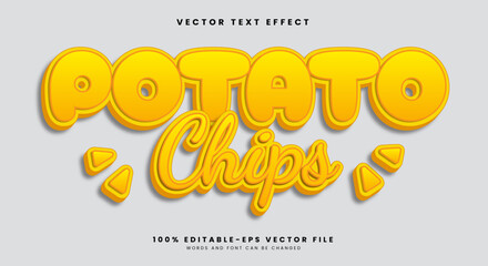Potato Chips 3d editable text effect Template Suitable for Spicy Food Products