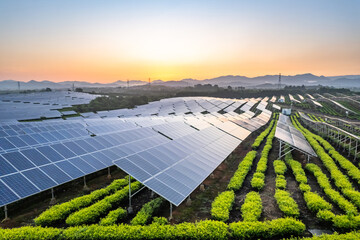 aerial view solar power station