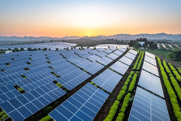 aerial view solar power station