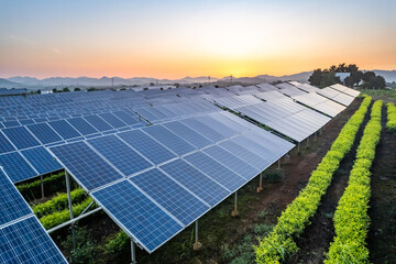 aerial view solar power station