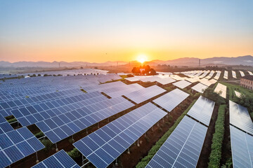 aerial view solar power station
