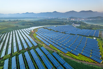 aerial view solar power station