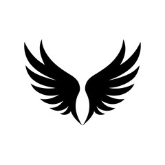 Tattoo style angel wings vector illustration with white background for spiritual design