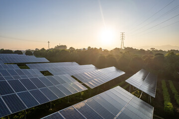 aerial view solar power station
