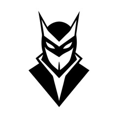 Futuristic hero mask logo design for sci fi character identity with white background