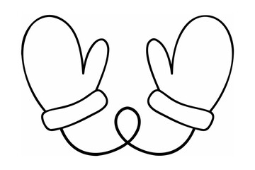 Winter mittens connected by string clothing accessory